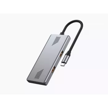 Hub USB Gembird 4 portas USB 3.2 Gen 2 Type-C com 4x Type-A e conectores Type-C