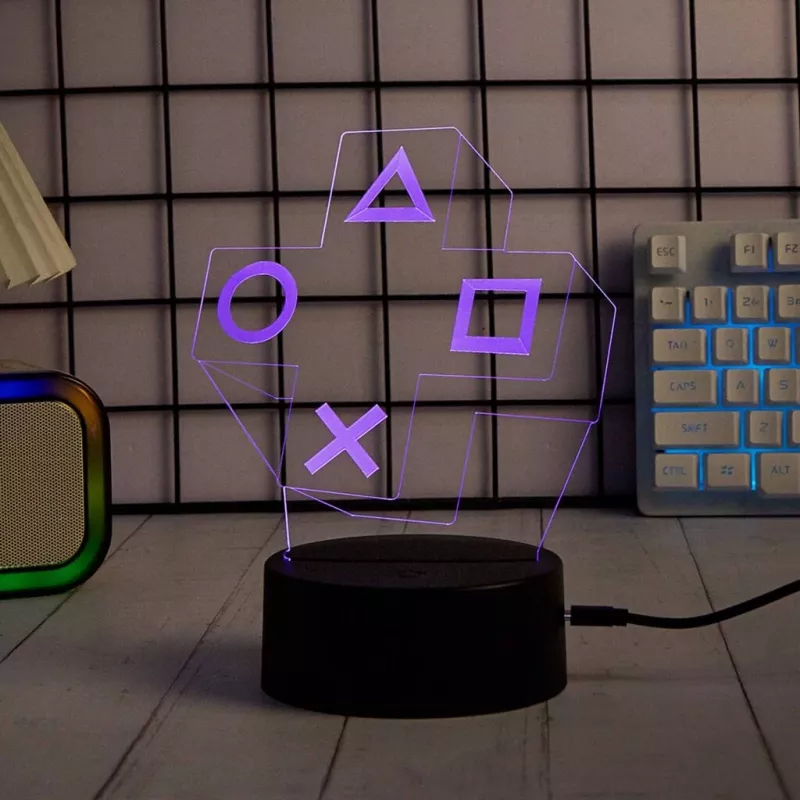 Lâmpada LED de mesa MANTA SNL122RGB decoração de luz 3D RGB, RGB com mudança de cor, alimentação USB