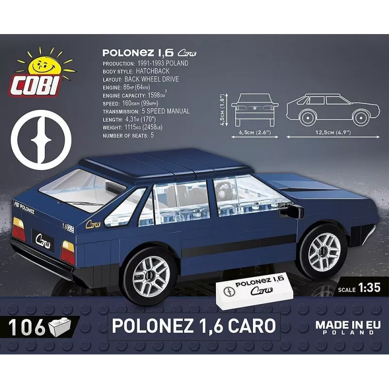 Maquete Cobi Polonez 1,6 Caro – escala/modelo não indicado, construção em plástico, MPN 24589