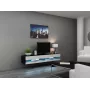 Suporte de TV cama meble VIGO NEW 30/180/40, 1800×400×300 mm, tampo superior preto, estrutura em aglomerado