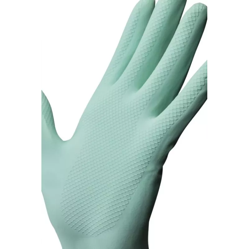 Vileda Extra Sensation luvas domésticas, tamanho L, algodão e látex, verdes