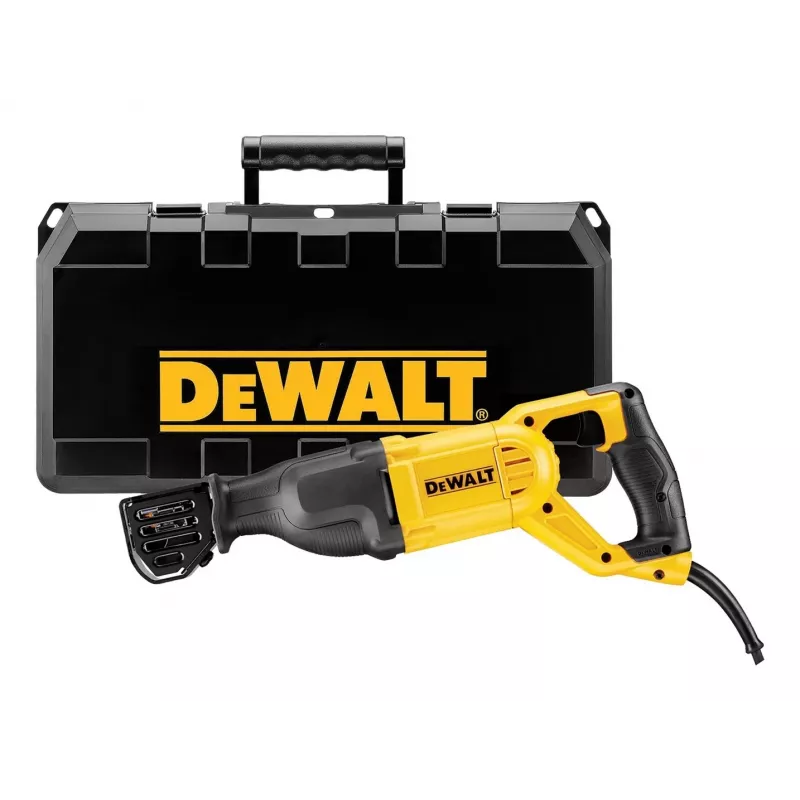 DeWALT DWE305PK-QS serra de sabre, 1100 W, curso 29 mm, máx. 2800 cursos/min, profundidade de corte em madeira 280 mm, 3,5 kg, preto/amarelo