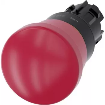 Siemens Botão de emergência, botão cogumelo aro frontal plástico vermelho desbloqueio por tração SIRIUS ACT 3SU1000-1HA20-0AA0 1 unid. (3SU1000-1HA20-0AA0)