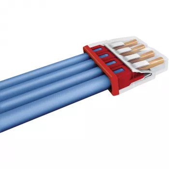 Conector de terminais Wago 4 polos 0,5–2,5 mm² 24 A 400 V
