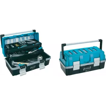 Caixa de ferramentas HAZET 190L-2 - plástico - preto - azul - dobradiça - 250 mm - 470 mm