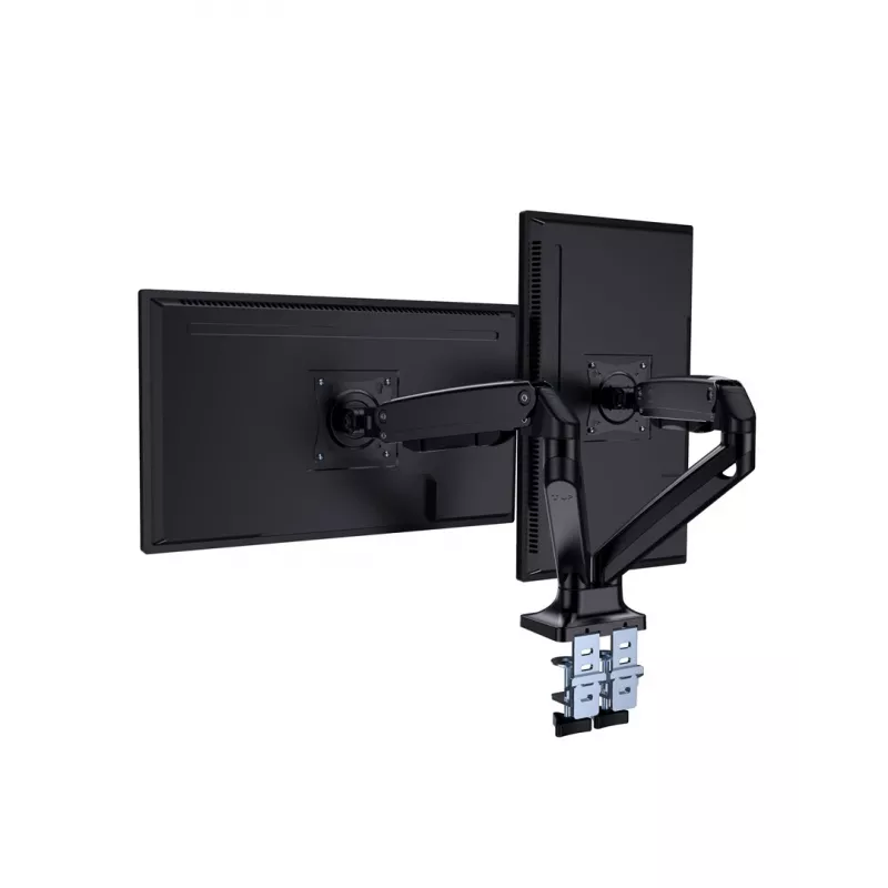 Suporte para monitor GEMBIRD MA-DA2-03 para ecrãs até 35 polegadas, fixação de mesa, VESA 75x75–100x100, 20 kg, preto, ecrã duplo
