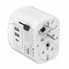 Adaptador de viagem GEMBIRD TPA-EU2A1C15-01-W – 15W, ficha Type-E, 2× USB-A + 1× USB-C, 100–250V