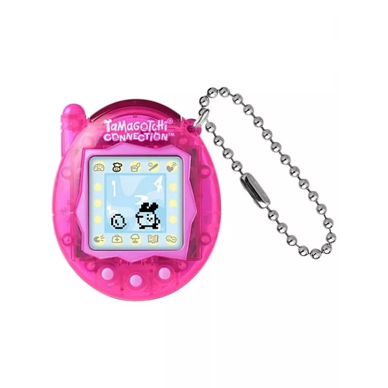 Animal de estimação virtual portátil Bandai Tamagotchi Connection — rosa translúcido