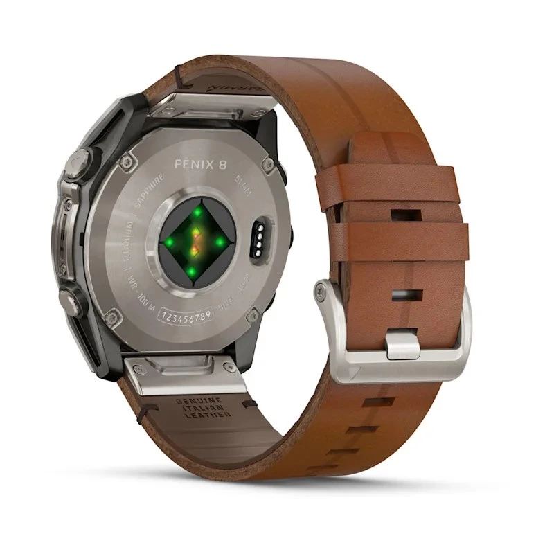 Garmin Fenix 8 3,56 cm (1,4) AMOLED 51 mm Digital 454 x 454 Pixel Ecrã tátil Titânio Wi-Fi GPS (Satélite)
