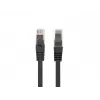 Cabo de patch Cat.6 UTP LSZH CU 1m preto testado Fluke