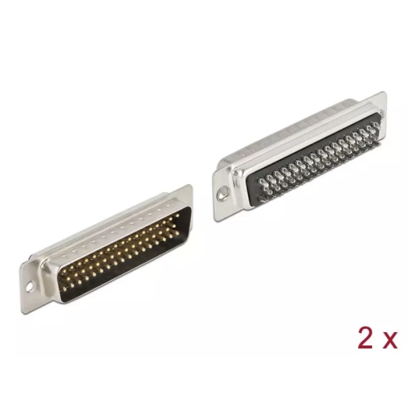 D-Sub HD 50 pinos conector macho metal versão soldar 2 unid. DeLOCK 66705