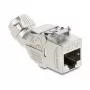 Módulo Keystone DELOCK conector fêmea RJ45 para LSA Cat.6A sem ferramentas 45° angular blindado com encaixe metálico