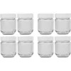 Conjunto de frascos de substituição para iogurteira JG 8, vidro transparente/branco, 8 peças