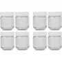 Conjunto de frascos de substituição para iogurteira JG 8, vidro transparente/branco, 8 peças