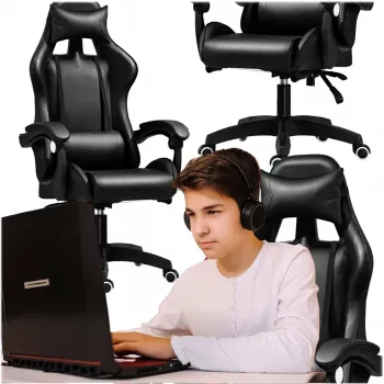Extralink Gaming | Cadeira de gaming | Escritório, giratória, assento concha, preto, G-524