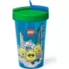 Copo com palhinha Room Copenhagen LEGO Iconic Boy Azul-claro (azul/verde, 500 ml)