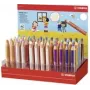 Lápis de cor/marcador Stabilo lápis multiusos woody 7,60 cm (3) — expositor redondo de 48 cores, multifunções: lápis de cor, aguarela, giz de cera