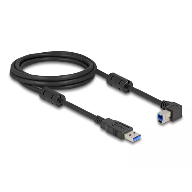 Cabo USB DeLOCK Ficha Tipo-A para Ficha Tipo-B Angulado 90° para a Esquerda 2 m