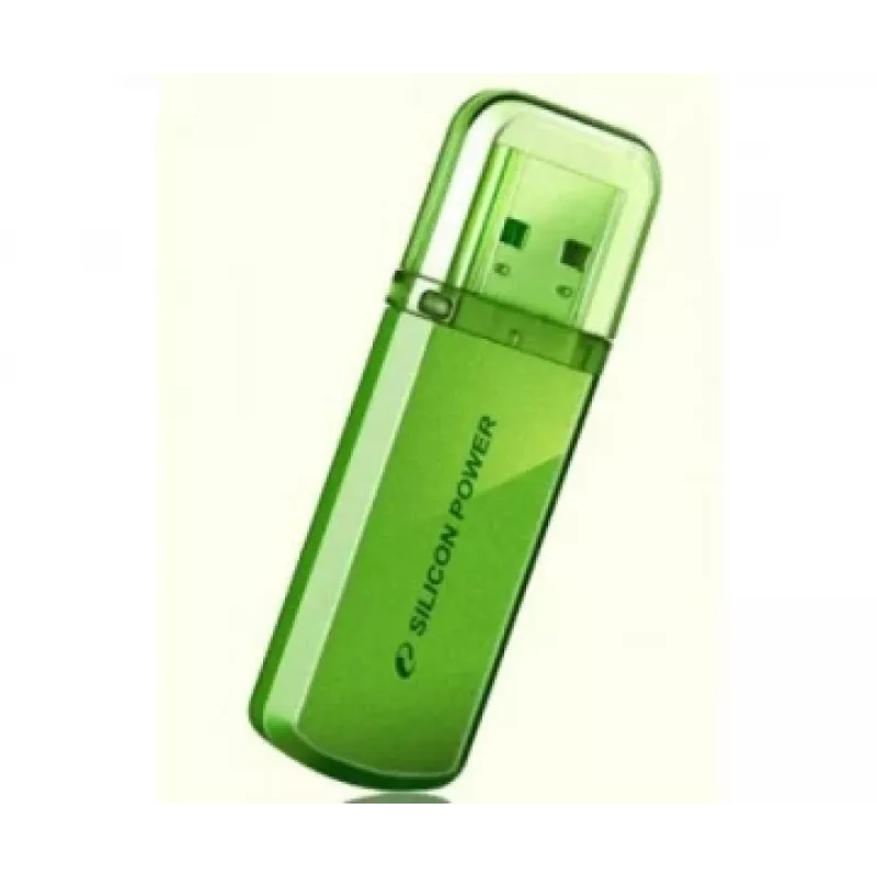 Pen drive Silicon Power Helios 101 — 8 GB, USB 2.0, Type-A, verde, design com tampa