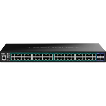 TRENDnet TPE-3524S - Switch - 52 portas, Web - L2+ - Smart - 48 x 10/100/1000 (PoE+) + 4 x 10 Gigabit SFP+ - Secretária, montagem em rack - PoE+ (410 W) - Compatível com TAA (TPE-3524S)