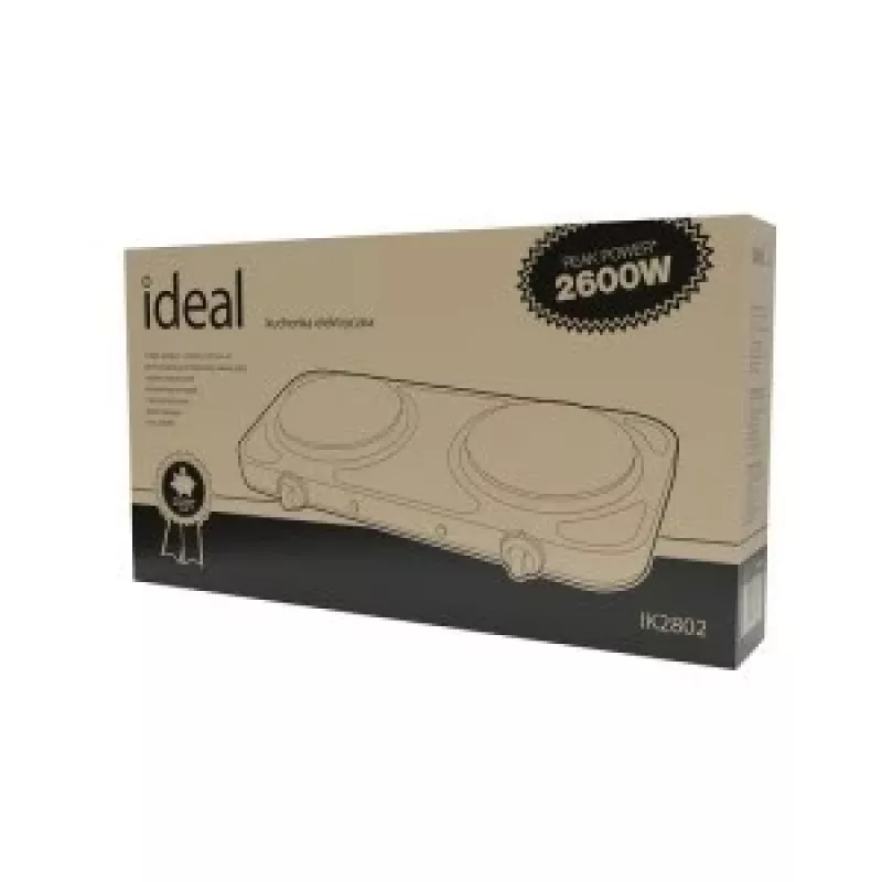 Fogão elétrico IDEAL de 2 placas, potência máxima 2600 W