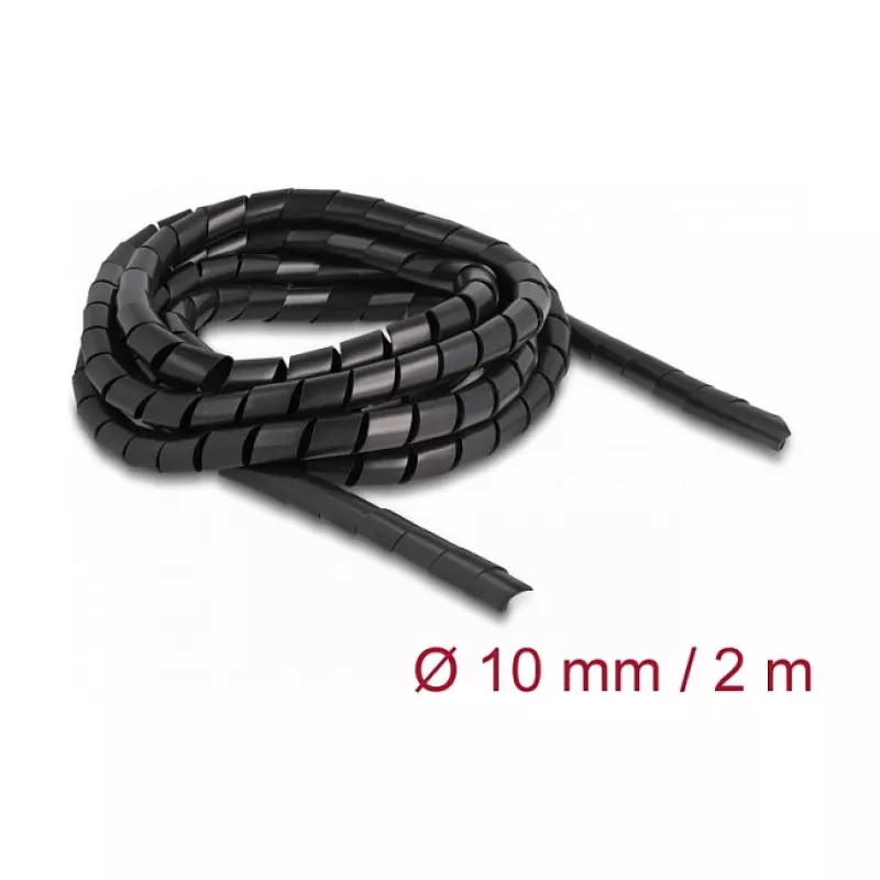 Manga espiral flexível Delock 2m x 10mm preto