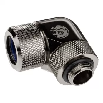 Adaptador 90° BitsPower Advanced Multi-Link G1/4 polegadas macho para tubo rígido 14 mm AD — rotativo