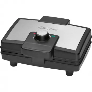 Máquina de waffles Clatronic WA 3606 para 2 waffles preto, aço inoxidável 800 W