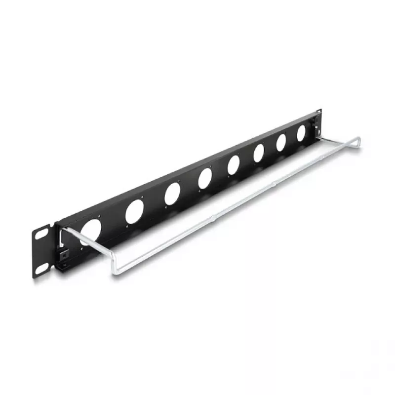 DeLOCK 67059 19 polegadas D-Type Patchpanel com alívio de tensão, 8 portas, 1HE, preto