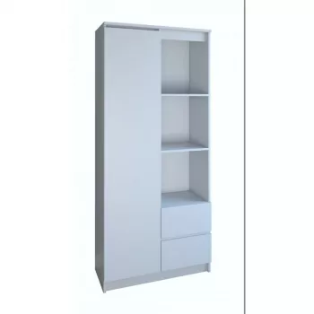 Estante para escritório Top e Shop RS-80 BILY BIEL, aglomerado branco, 7 prateleiras, 800×350×1800 mm