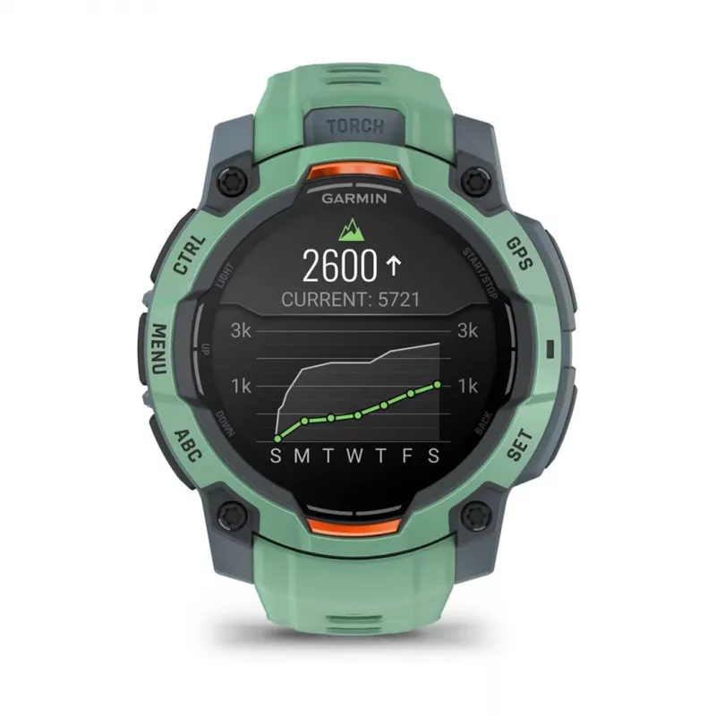 Garmin Instinct 3 AMOLED 3,05 cm (1,2) 45 mm Digital 390 x 390 píxeis Ecrã tátil verde GPS (satélite)