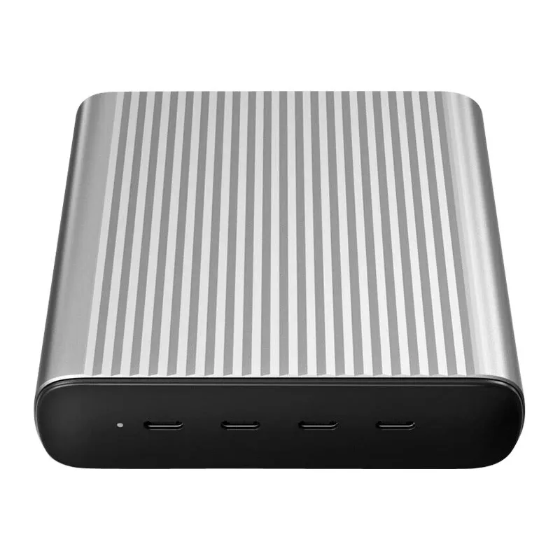 Carregador de secretária HYPER 245W GaN para portátil, smartphone, tablet preto, prateado AC, carregamento rápido da bateria interior
