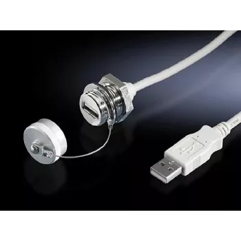 Cabo USB A para USB A, Rittal 2482.220 — 1 m, branco, ficha para conector fêmea