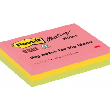 Notas adesivas 3M 86456SSEU retangular multicolor 70 folhas autoadesivas