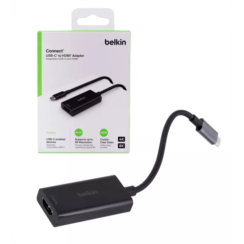 Adaptador de cabo de vídeo Belkin AVC013BTBK HDMI Type-A (Standard) USB Type-C preto