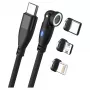Cabo USB RealPower MagneticCharge 100 1m USB-C preto