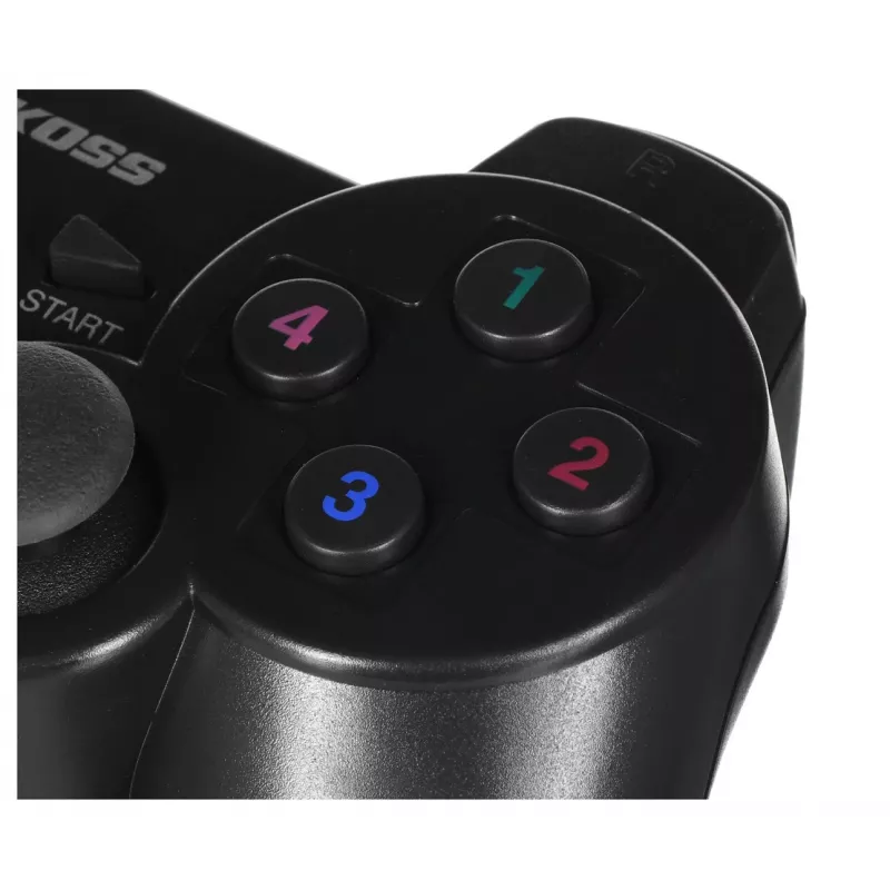 VAKOSS GP-4705BK comando sem fios USB, PC/PS3, vibração dual shock, analógico/digital, preto