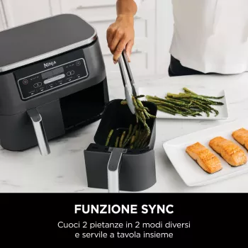 Ninja AF300 Fritadeira de ar quente dupla 7,6 L autónoma 1690 W preta