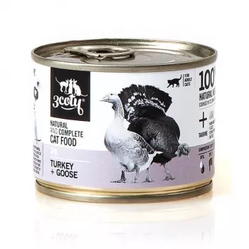 3coty comida húmida para gatos peru & ganso 180 g saco – adulto, alimento completo, proteína 19 %, gordura 13 %, humidade 64,7 %