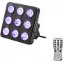 Luz de efeito LED EUROLITE modelo 42110199 com 9 LEDs, controlo DMX