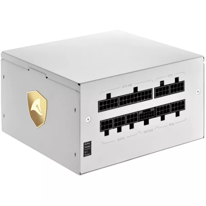 Sharkoon Rebel P20 1200 White 1x 12 Pin High Power Connector 4x PCIe gestão de cabos fonte de alimentação para PC/servidor