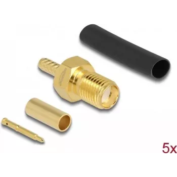 Conector fêmea RP-SMA para cravar RG-174 / RG-316 DeLOCK 90044