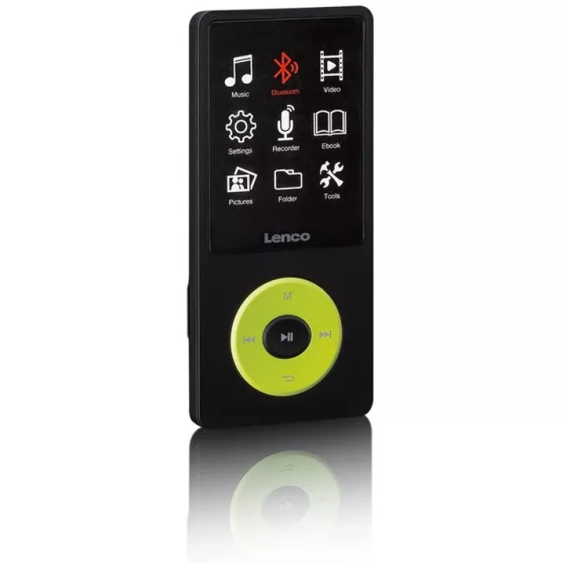 Leitor de MP3 Lenco Xemio-860GN 8 GB Preto/Verde-limão LCD 18h de reprodução