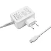 Qoltec 51039 adaptador de corrente 65 W USB-C PD, 5–20,3 V, 2–3,25 A, cabo USB-C integrado, branco
