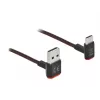 Cabo USB DeLOCK EASY-USB 2.0 Type-A macho para Type-C macho angular 0,5m preto
