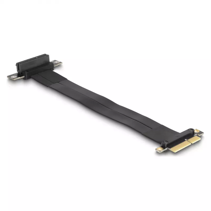 Placa riser DeLOCK PCI Express x4 conector macho para slot x4 90° angular com cabo 30 cm