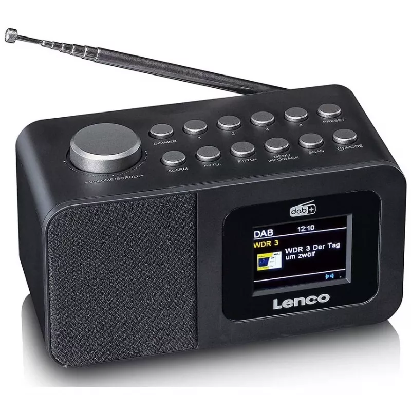 Lenco CR-625BK rádio-despertador DAB+/FM com Bluetooth e carregamento sem fios, preto