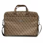 Mala para portátil GUESS GUCB15P4TW 16 polegadas castanha Saffiano com logótipo triangular 4G