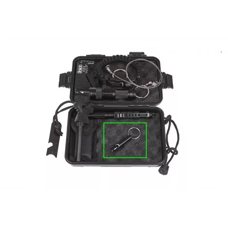 Apito de sobrevivência GUARD YC-010-BL alumínio, preto, 45 mm de comprimento, 8 mm de diâmetro