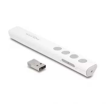 DeLOCK apresentador laser USB, branco, sem fios, recetor nano USB-RF